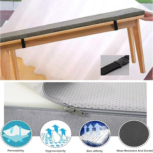 Cojines para bancos con cremallera resistente y espuma densa de 3 cm 7