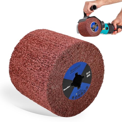 Grain 240 Brosse Abrasive en Fibre Synthétique 120x100mm, Toile Abrasive Rouleau Ponceur, Manchons de Ponçage pour Bois, Métal - Bricolage Grain 240 Brosse Abrasive en Fibre Synthétique 120x100mm, Toile Abrasive Rouleau Ponceur, Manchons de Ponçage pour Bois, Métal - Bricolage