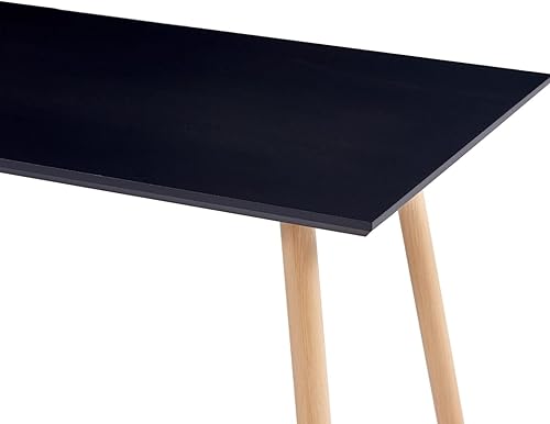 Miniatura 4 de ZEYUAN Mesa de comedor Mesa de comedor Mesas De Comedor Mesa de comedor de cocina Negro y Roble 47.2"x23.6"x29.1" MDF