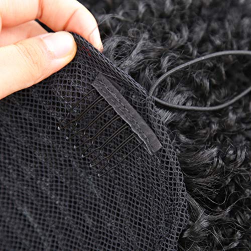 Minkissy Afro Puff Rabo de Cavalo Rabo de Cavalo Cabelo Sintético Encaracolado Rabo de Cavalo Afro-A