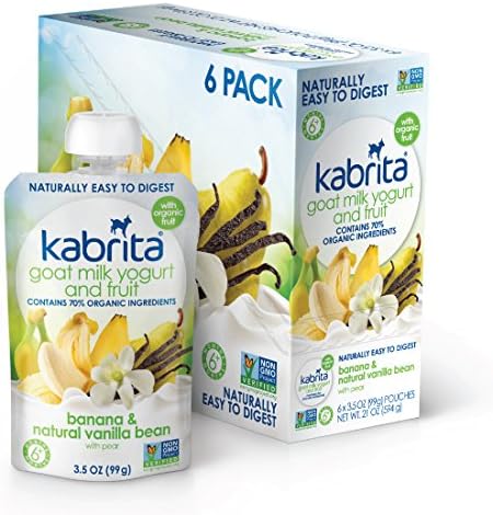 Kabrita Goat Milk Yogurt & Fruit - Banana & Natural Vanilla Bean - 4 oz - 6 pk