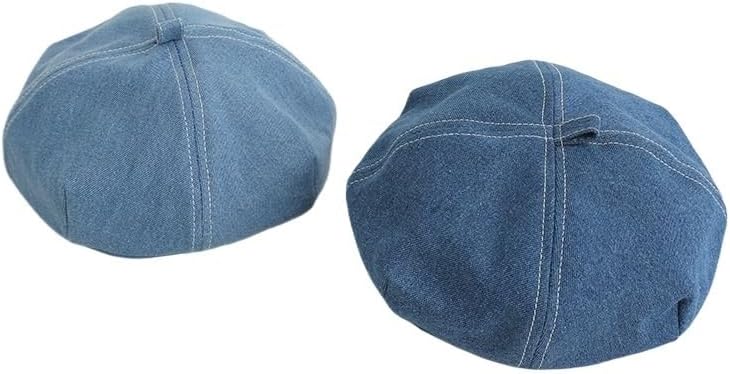 Student Denim Octagonal Beret Men's Women's Casual Painter's Hat