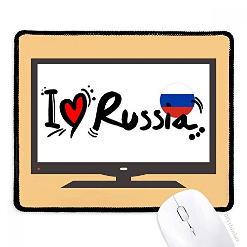 Alfombrilla de ratón I Love Russia de goma antideslizante para oficina y juegos