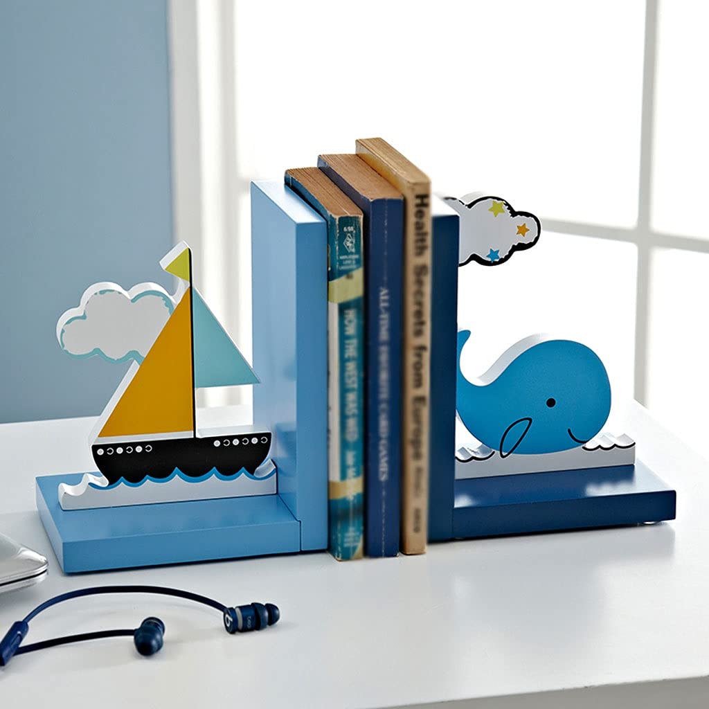 Podstawki Kreatywne malarstwo dziecięce Bookshelf Sypialnia dziecięca łódź Ryba Bookend Antoroming Book Ends Ornamentów dekoracji pokoju Książka się kończy
