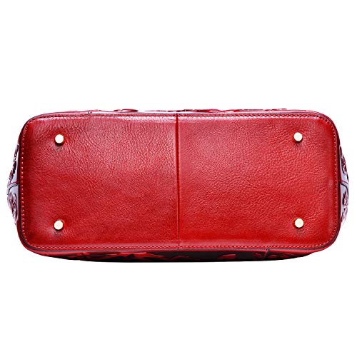 Pijushi Designer Handbags For Women Floral Purses Top Handle Handbags Satchel Bags (22328 Red) #TOP4