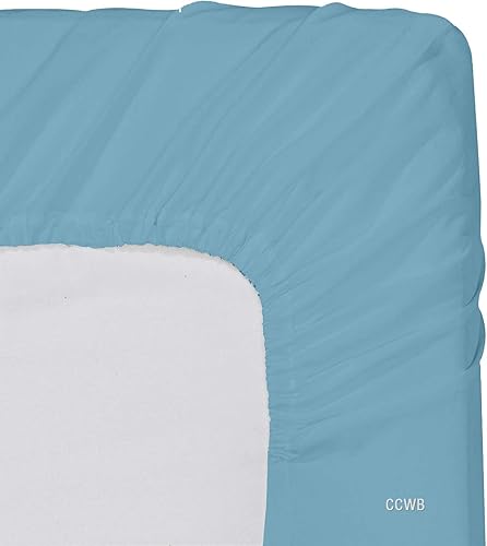 Miniatura 2 de Trendbeddingmart - Sábana bajera ajustable (100 % algodón egipcio, 600 hilos, resistente a las manchas, hipoalergénica, tamaño king, azul profundo)