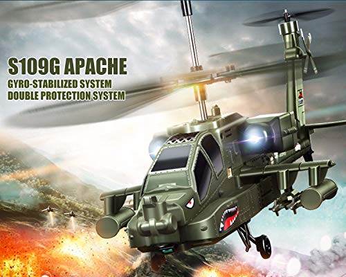 Image of POCO DIVO Apache AH-64 Helicopter RC Flight Infrared 3CH AH64 S109 Gyro Military Aircraft Model S109G