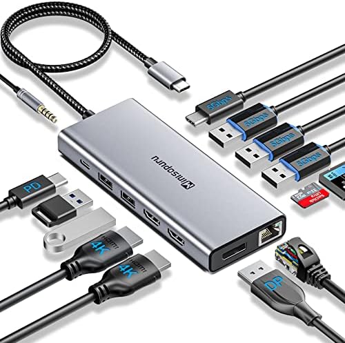 Minisopuru USB C Hub - 10Gbps USB Hub für Laptop, USB C Hub Multiport