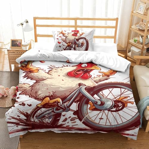 Housses de couettes 3D Le Coq en microfibre de qualité supérieure 135x200cm