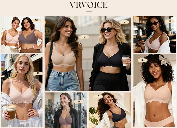 Image of Womens Wireless Jelly Bras No Underwire Support Push Up Removable Straps (U /Cross /Halter) Everyday Sports Bra