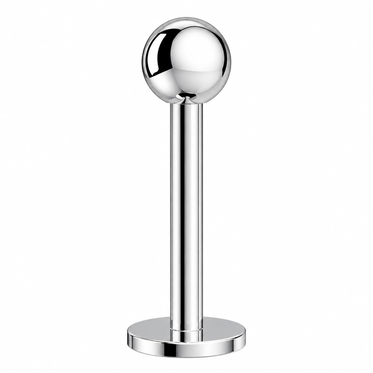 G23 Titanium Labret Stud, Internally Threaded, Plain Ball Top, Flat Back, 16G, 6mm/8mm/10mm - Sold as single piece-image-44