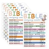 Large Bible Emergency Numbers Christian Sticker Bible Verse Cross Labels Religious Inspirational Labels for Books, Laptops, Tumblers, Scrapbooks 6pcs (Sticker)