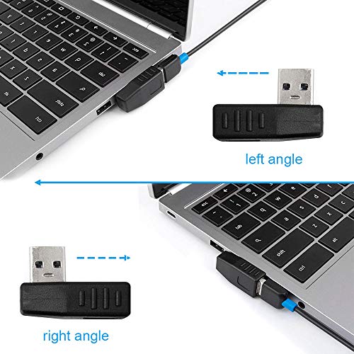 TANCUDER 2 Pcs Adattatore USB 3.0 da 90 Gradi Connettore USB 90 Gradi Maschio Femmina Adattatore USB ad Angolo Retto Compatibile con Tutti Dispositivi di Interfaccia USB