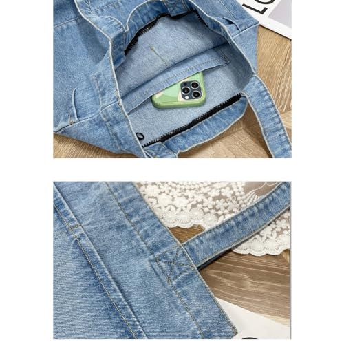 Image of Farm4Far Women Denim Bow-tie Tote Shoulder Sling Hand Bags