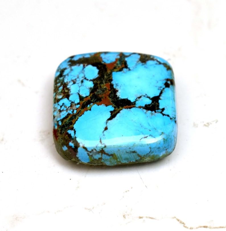 Cabochon turquoise naturelle véritable taille coussin GH_NAT_08497 - 3