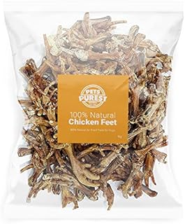 Pets Purest Chicken Feet for Dogs 1KG - Air-Dried Chicken Foot Dog Chew Treats for Dogs, Puppy & Senior - 100% Healthy Grain, Gluten & Lactose Free Hypoallergenic Raw Food Snack