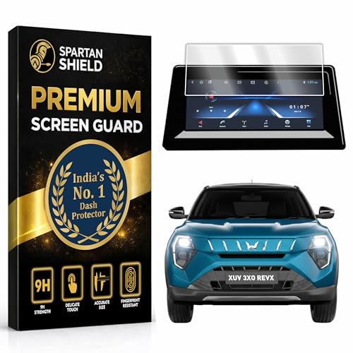 Image of Spartan Shield Screen Protector for MAHINDRA XUV 3XO REV-X M /M(O) Infotainment || Scratch Proof | Water Resistant | Bubble-Free Installation | New XUV3XO REVX 2025 Car Stereo Display Accessories [Not Tempered Glass]