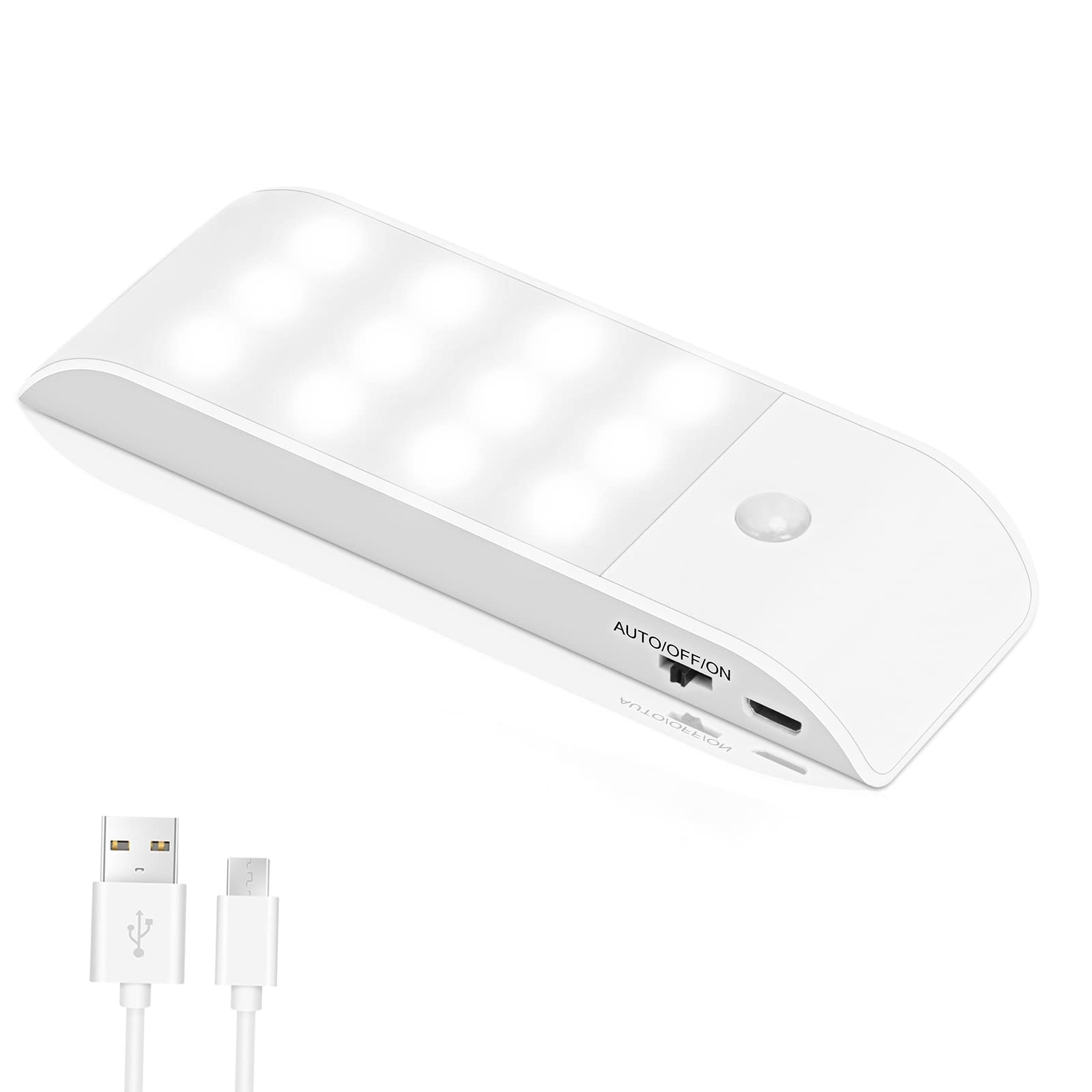 Chenilles Night Light,1Pcs Motion Sensor Night Light Rechargeable(ColdWhite)