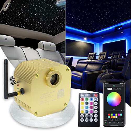 Flash Deals - 50% OFF AMKI16W Bluetooth Twinkle Fiber Optic Star Ceiling Lights Lamp Kit, LED RGBW Engine Driver APP/Remote Control (335pcs(0.03in+0.04in+0.06in)13.1ft)