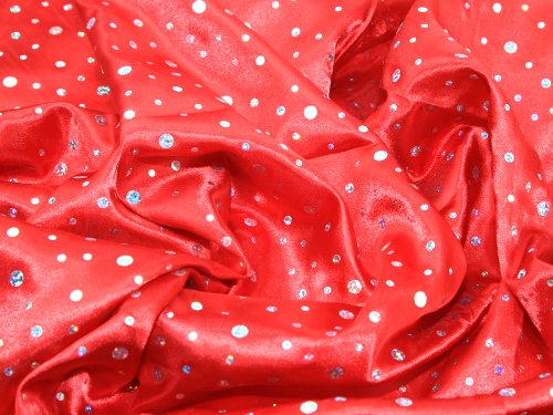 1 m | rojo poliéster raso. Con holograma tela * * INCLUYE REINO UNIDO POST * * Brillante Rojo Brillante Material costura Sparkles poliéster satinado Prom Vestido Tejido con Sparkles holograma