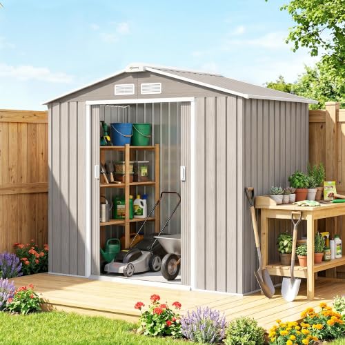 Outsunny Caseta de Jardín Exterior 2,5 m² 213x130x185 cm Madera Natural