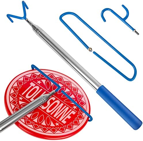 TolleSonne Disc Golf Retriever Pole with 3 Hooks, Telescoping Disc Golf Accessories Tool Extendable Grabber 1.4ft to 16ft