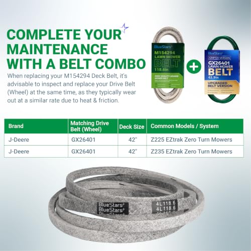 Image of BlueStars M154294 Deck Belt | Aramid Cord | 1 /2 inch x 118.6 inch