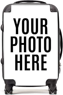 Personalised Suitcase Upload Your Image Suitcase Lightweight TSA Lock 4 Spinner Wheels Hard Case Cabin Carry-On & Hold Luggage (Photo Upload, Medium (68cm - 80 L))