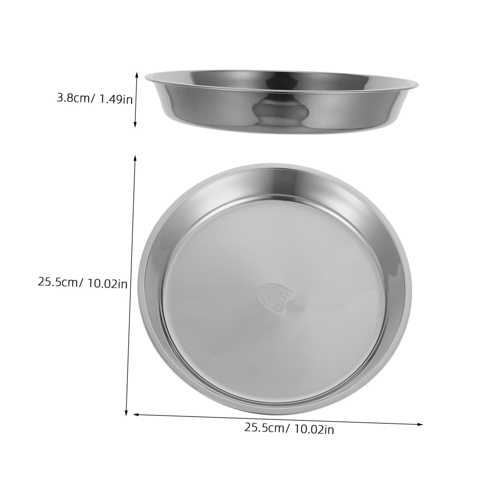 OKUMEYR Stainless Steel Round Cake Pan Heavy Gauge Baking Tray for Cakes Seafood and Leftovers Nonstick Oven Safe Scratch Resistant Versatile Kitchen Essential