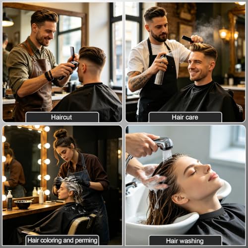 16 Piezas Capa de Barbero 55x63 pulgadas con Cierre Ajustable miniatura 5