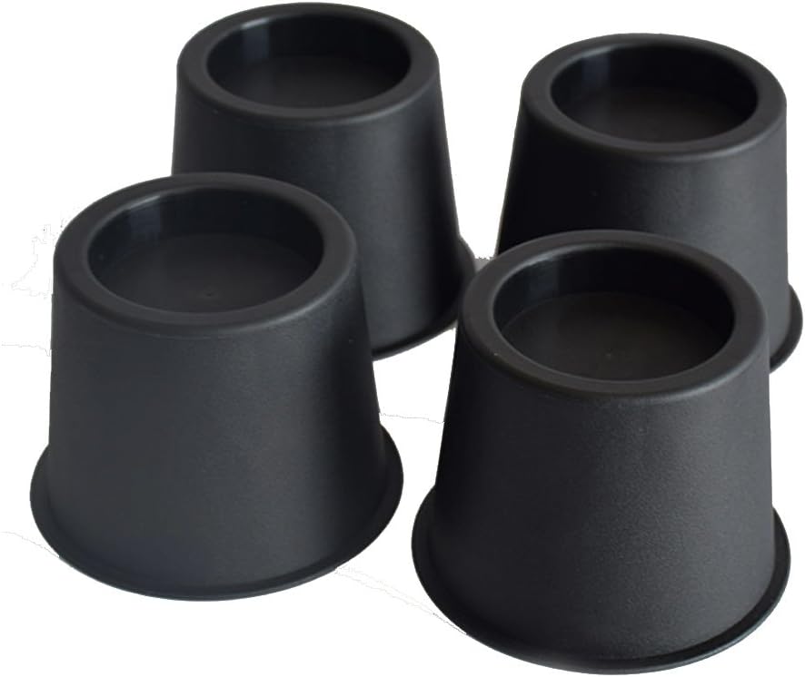 dingheng SUPER QUALITY 3" Round Bed Risers|Floor Protection Furniture Risers Chairs lifts(Black)