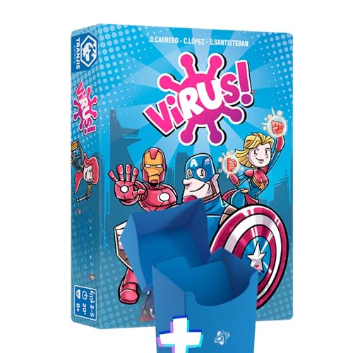 Utopia goods Virus Juego de Cartas Edición Superhéroes | con Caja de Regalo para Guardar el Juego | Juego Familiar Divertido y Rápido para Todas Las Edades