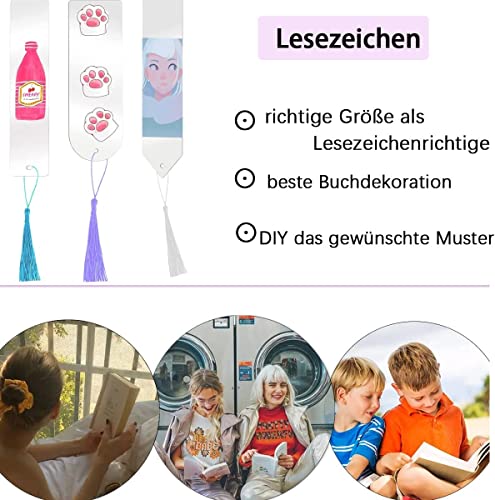 60 Pcs Acrylic Bookmark Blanks With Colorful Tassels Transparent Bookmarks Bulk Bookmark Blank Clear Bookmark Crafts Book Marks For Diy And Gift Tag #TOP3