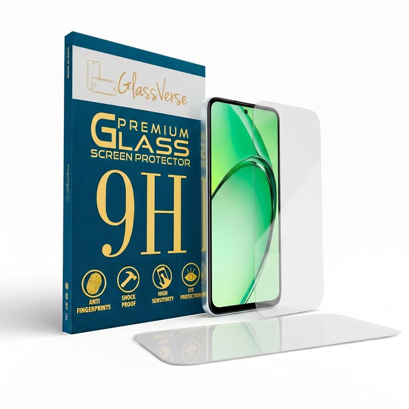 Image of GlassVerse PureView Tempered Glass for Oppo K12x 5G | Crystal Clear, 9H Hardness Screen Protector, Edge to Edge, Case Friendly, Hassle-less Installation Kit Included. (Pack of 1)