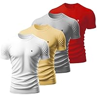 Kit 4 Camiseta Masculina Camisas 100% Algodão Premium Slim Basicas MP