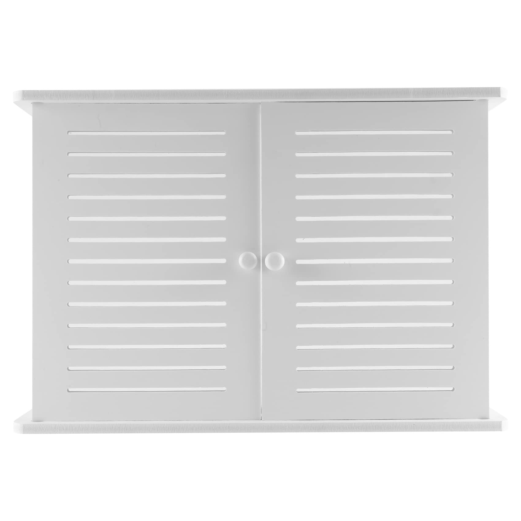 Grarro Wireless Wifi Router Storage Boxes Wooden Box Cable Wire Bracket Wall Hanging Plug Board Shelf -Double Door