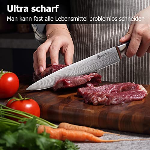 PAUDIN Fleischmesser Kochmesser Tranchiermesser, Klingenlänge 20 cm Messer Allzweckmesser, ultra...