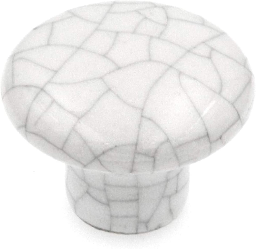 Kraftmaid 10 Pack 1 1/4 White Vintage Style Antique Crackle Ceramic Cabinet Knob 510-9429001