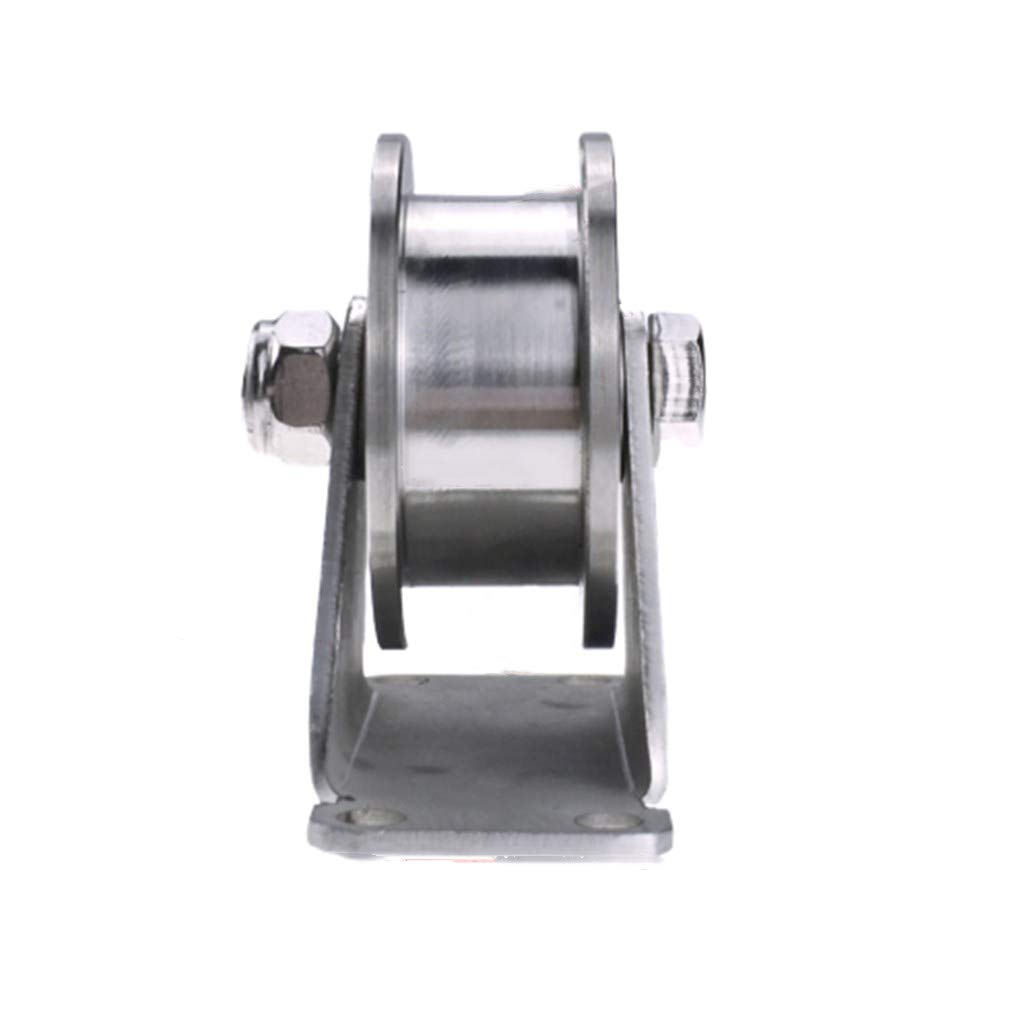 U-Groove Track Wheel,Roller Wheels, Heavy Duty Sheaves Track Pulley,304 Stainless Steel Directional Roller,Wheel Diameter 100mm/4in,Double Bearing,for