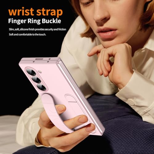Protection Écran Intégrée Coque Z Fold 6 Fine Robuste Rose Antichoc Dragonne