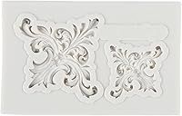 Vista 8 de Molde de silicona para fondant de encaje de estilo barroco, molde de filigrana esculpido en 3D, para decoración de pasteles, decoración de cupcakes