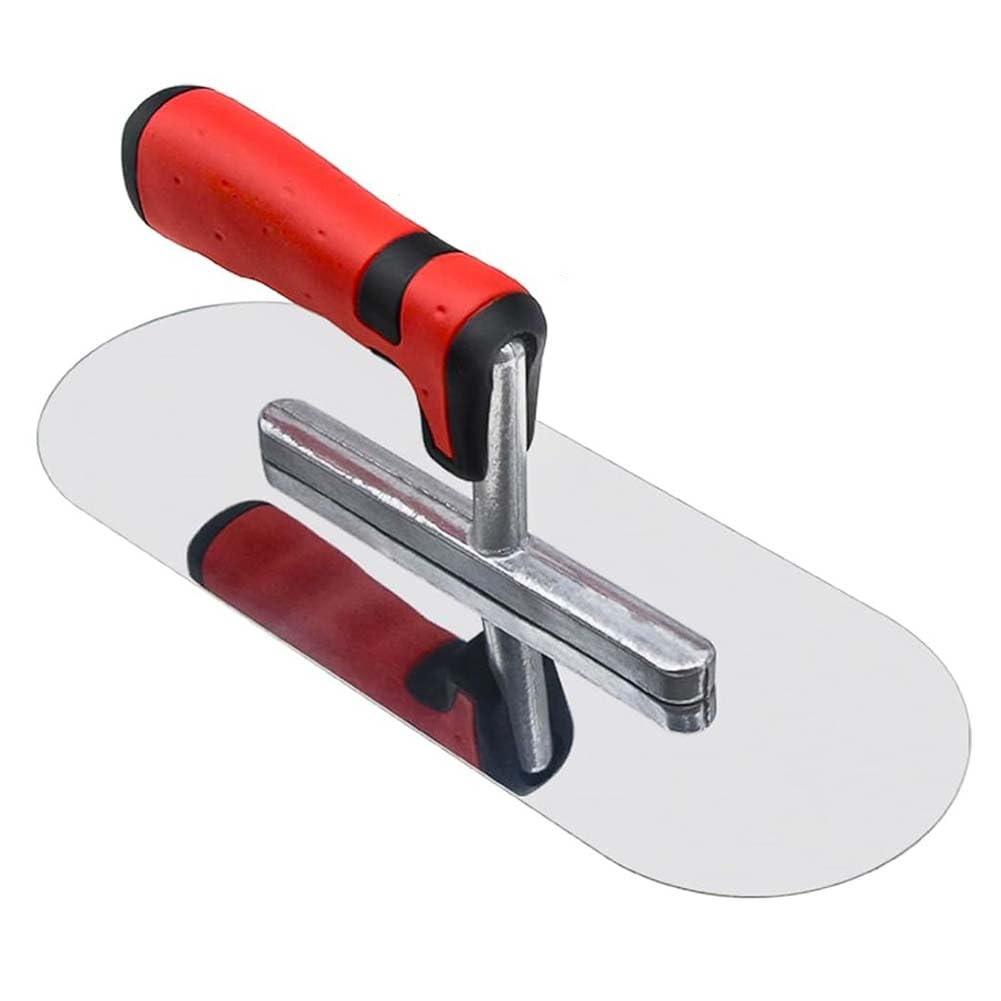 Tebbomp Stainless Steel Pool Trowel Flat Concrete Finishing Trowel Tools Cement Drywall Plastering Masonry Construction Tool