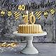 ParPix 2 Stück Girlande Deko 40. Geburtstag Frauen Männer, Schwarz Gold 40 Geburtstag Deko Banner, 40er Geburtstags Girlande, Geburtstagsdeko 40, Happy 40th Birthday Banner,Deko 40 Geburtstagsgirlande