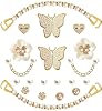 Set de Charm de Zapatos con Brillos para Clogs y Sandalias, 20 Piezas de Decoración con Glitter, Perlas y Flores, Cadenas y Pines para Accesorios de Zapatos DIY para Fiestas 1
