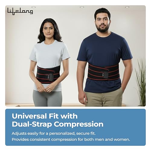 Image of Lifelong Lumbar Sacral Belt with Hot & Cold Pack |Universal Fit for Men and Women| Back Support Brace for Pain Relief |Posture Correction & Lower Back Comfort| Adjustable Elastic Strap Waist Belt