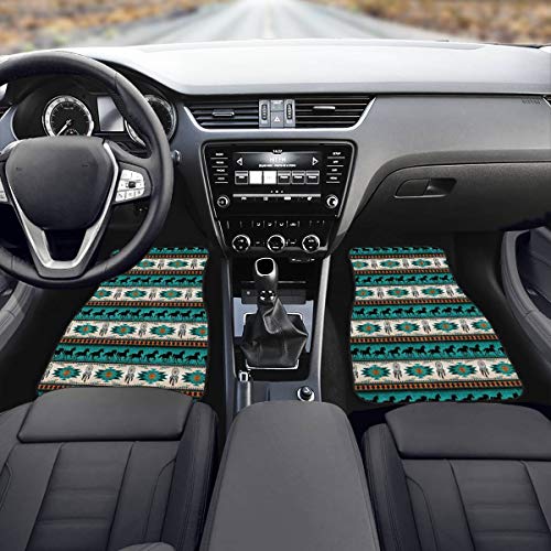 Horeset Dream Catcher Tribal Horse Aztec Carpet Car Floor Mats for Front & Rear Liners Set,Non-Slip Backing Car Mats Carpet for Sedan SUV Truck, - Thumbnail 3