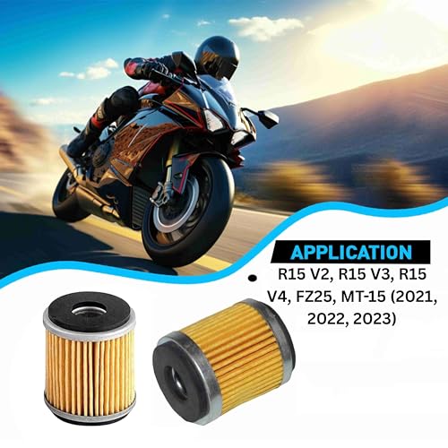 Image of (PACK OF 2) Engine Oil Filter Cleaner Element Assy for R15 V2(2014, 2016), R15V3 (2019-2020), R15V4(2022-2023) FZ25 (2021,2022,2023), MT-15 (2021, 2022, 2023) O.E type