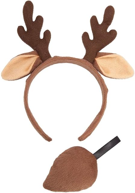 Wicked Costumes Animal Ears & Tail Set Reindeer Fancy Dress Accessory Plush Christmas