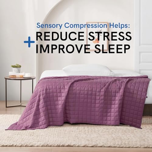 Image of YnM Exclusive Cooling Rayon Derived from Bamboo, Smallest Compartments, Bed Blanket for One Person of 190lbs, Ideal for Queen /King Bed (60x80 Inches, 20 Pounds, Fuchsia Purple)