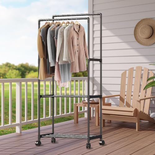 Penderie double barre compacte pour ranger les vêtements lourds et libérer les placards - 7